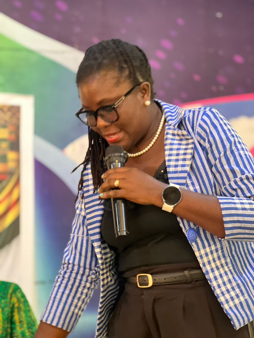 A speaking moment during the Agenda Wear Ghana media launch.