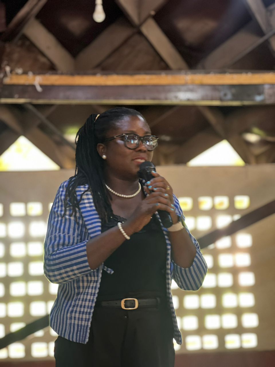 A campaign platform moment during the Agenda Wear Ghana media launch.