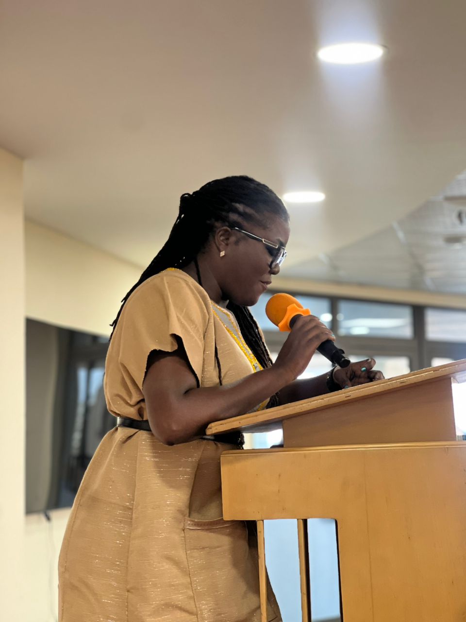 A podium moment during the official launch of the Agenda Wear Ghana Campaign.